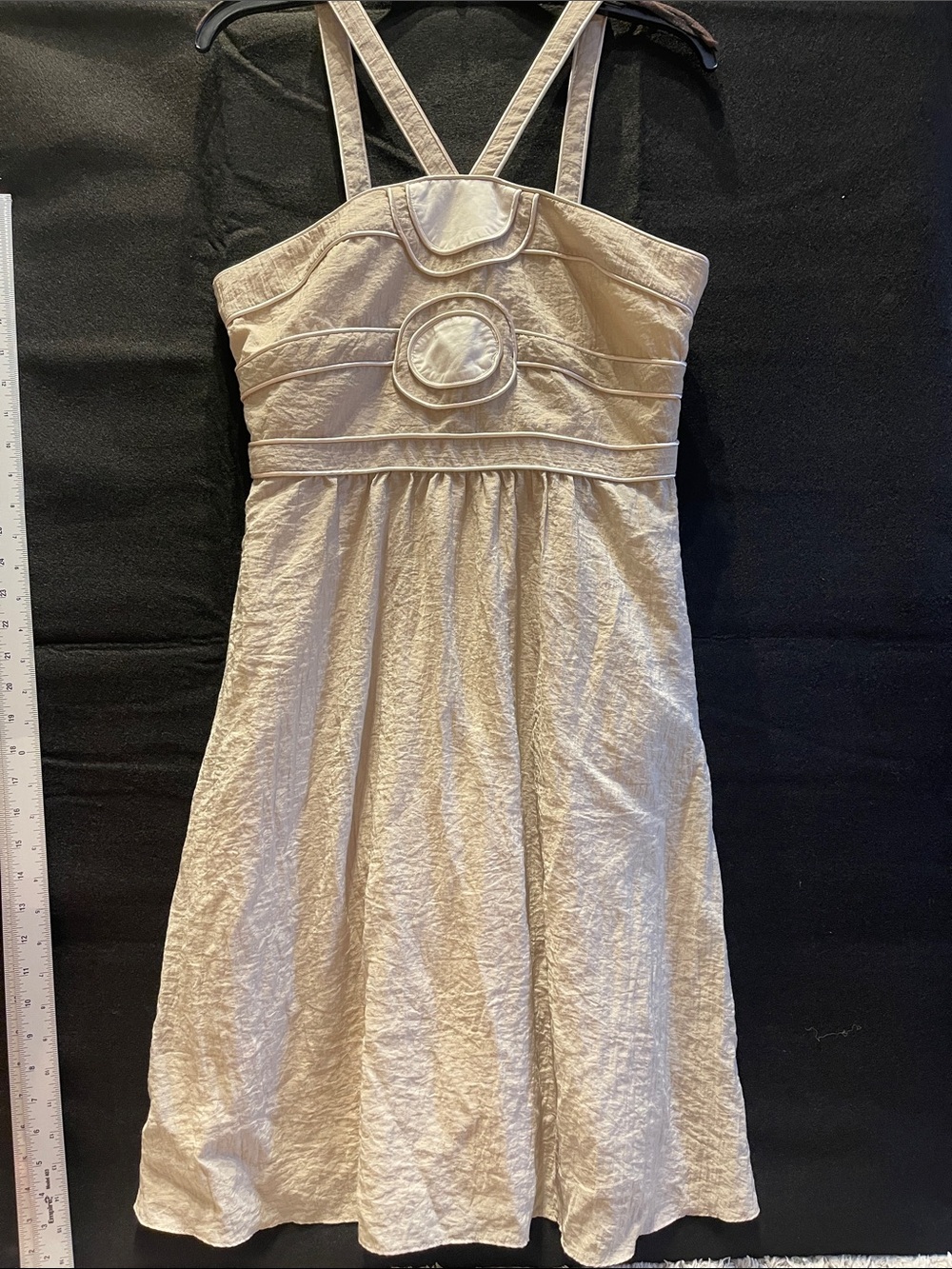 BCBGirls Cream Strappy A-Line Party Dress